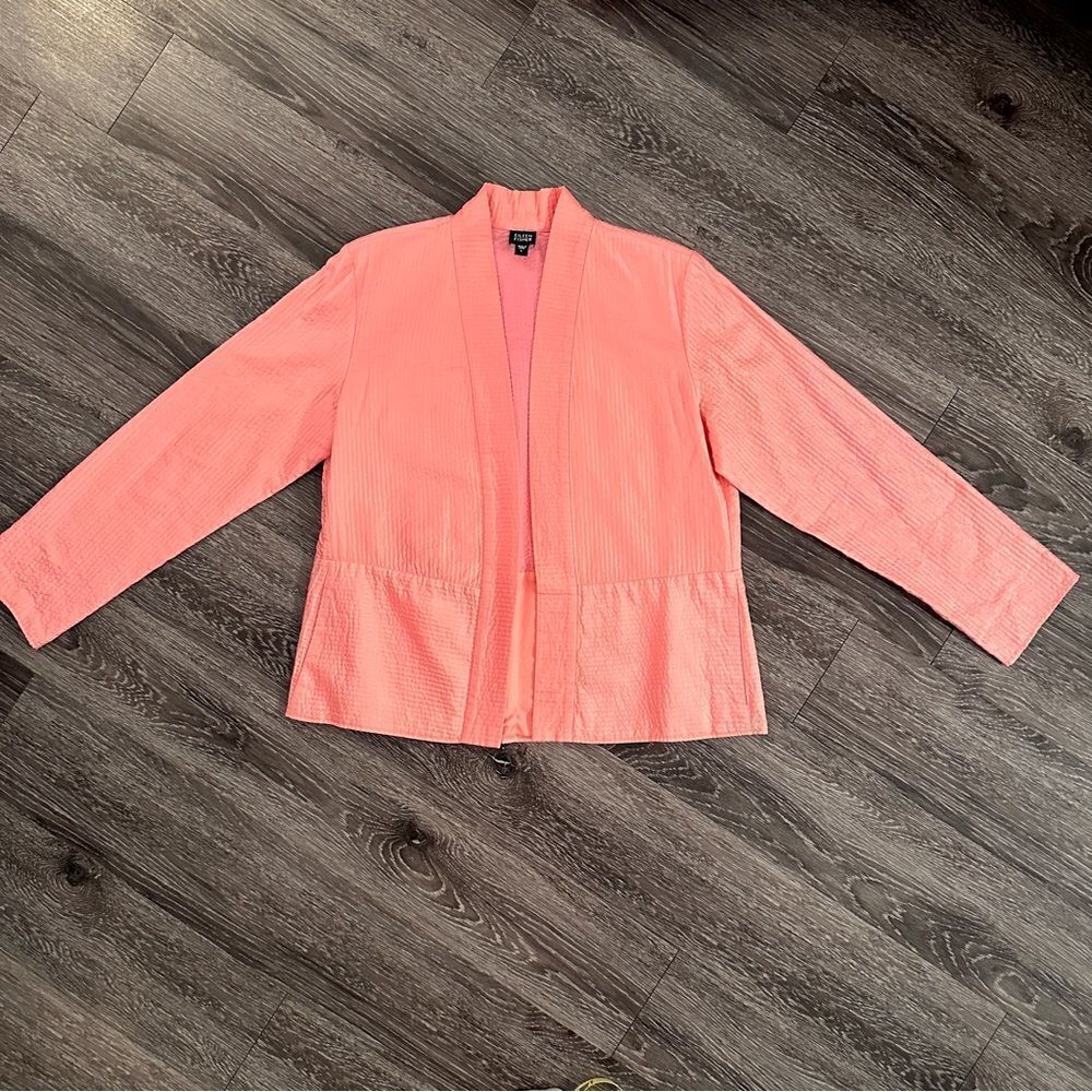 Eileen Fisher Lightweight Open Ribbed Jacket